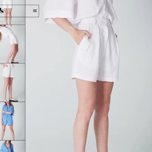 Uncle Studios White Linen Shorts - Picture 1 of 2